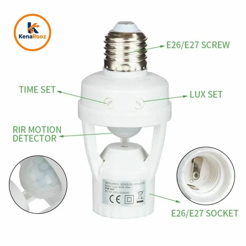 E27 Motion Sensor Bulb Socket features
